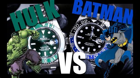 rolex hulk and batman|Rolex Batman vs Rolex Hulk .